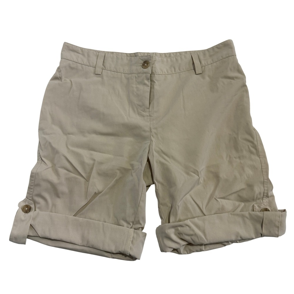 Weatherproof Garment Co Size 6 Cream Roll Tab Walking Shorts SCWWP210